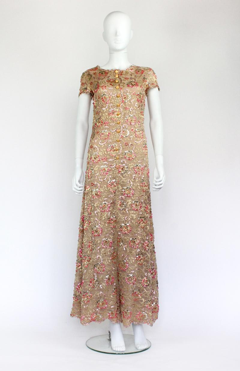 Chanel Sequin Lace Dress F/W 1996 For Sale 4