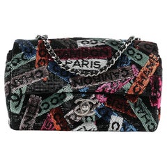 CHANEL Sequin Logo Small Flap Ruthenium Multicolor 2023 collection CHANEL Sequin Logo Small Flap Ruthenium Multicolor 2023 collection