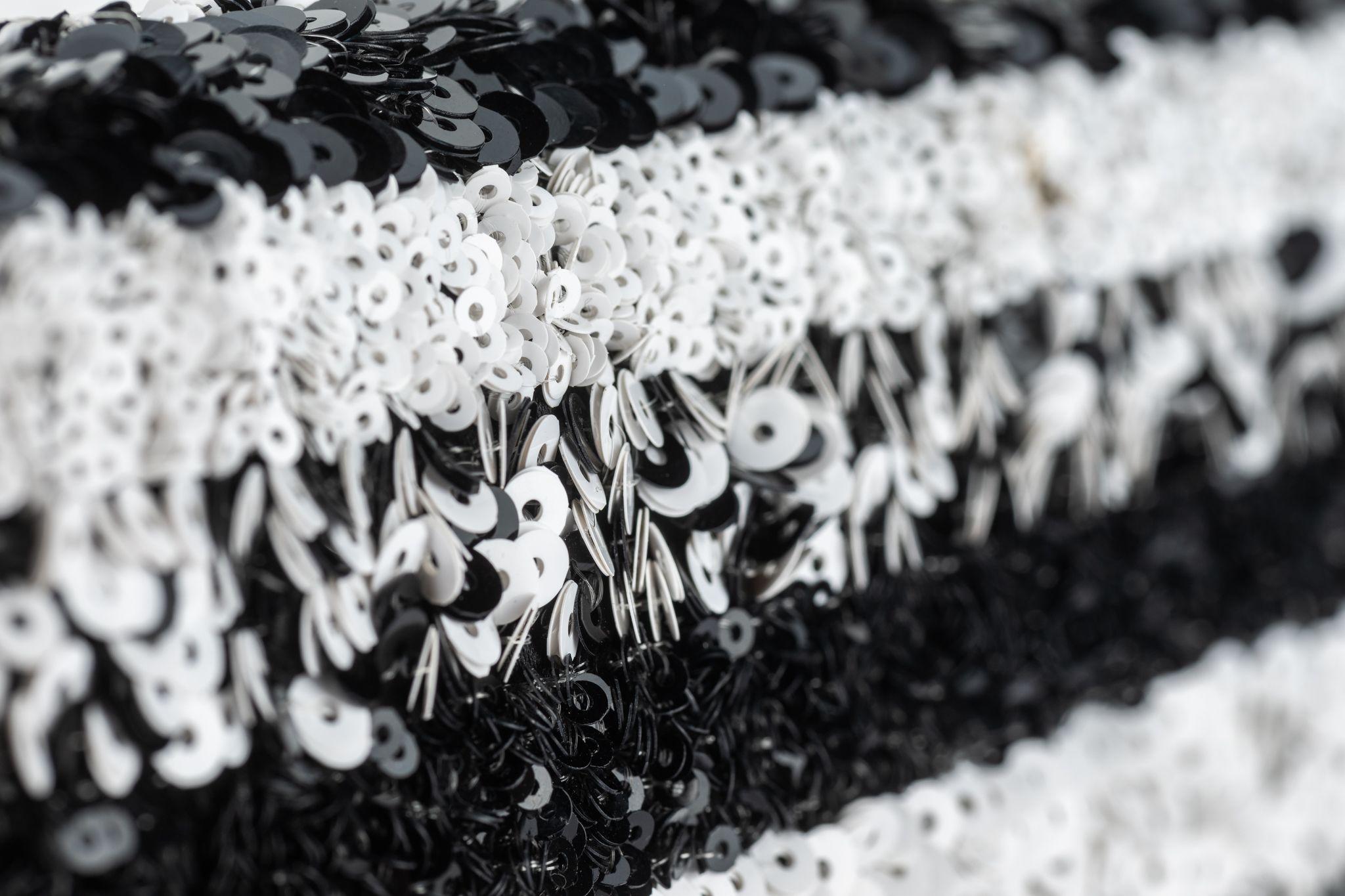 Chanel Sequin Small Flap Black White For Sale 5