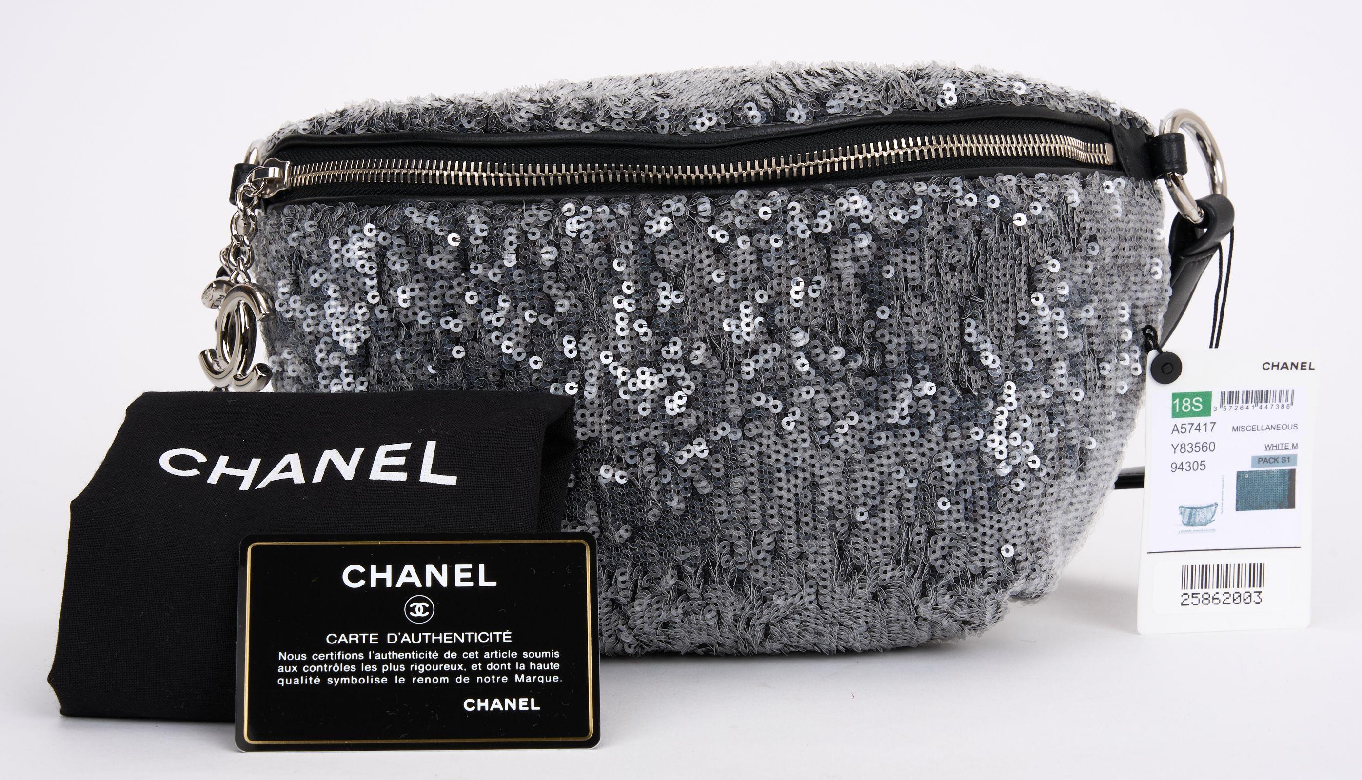 Women's Chanel Sequin Waist Bag Fanny Pack For Sale