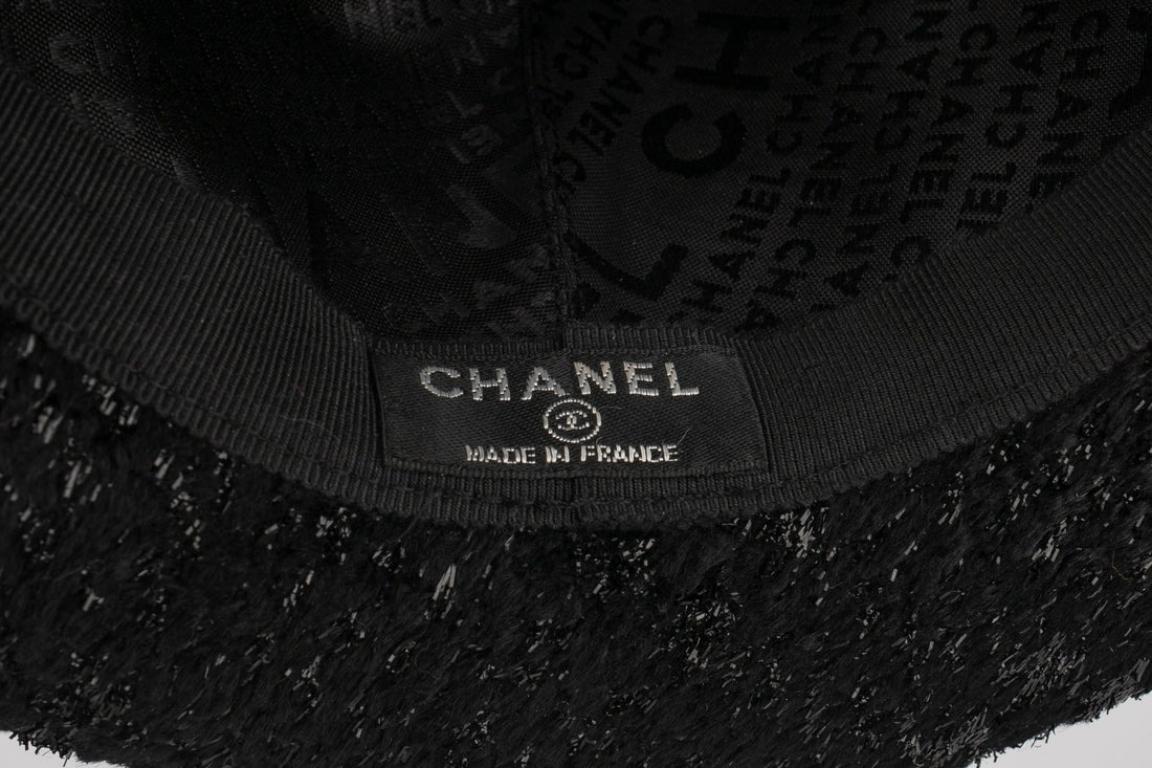 Chanel Sequined Black Velvet Hat For Sale 6