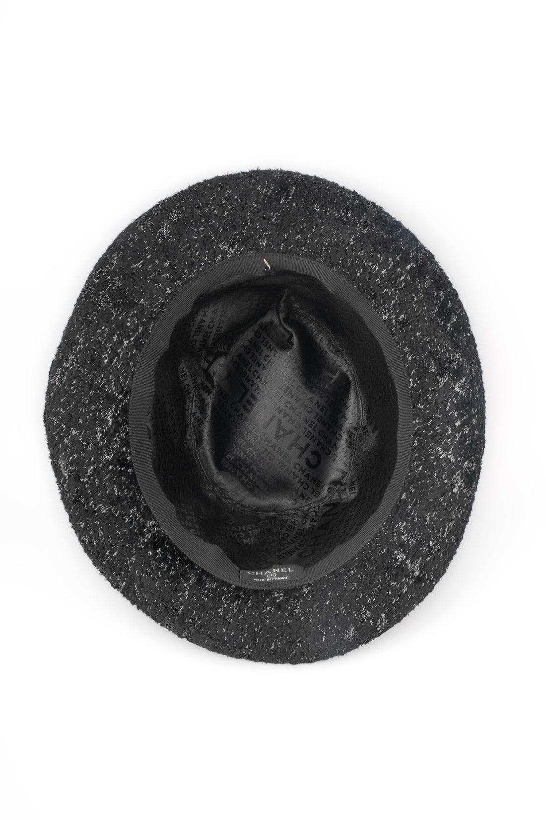 Chanel Sequined Black Velvet Hat For Sale 3