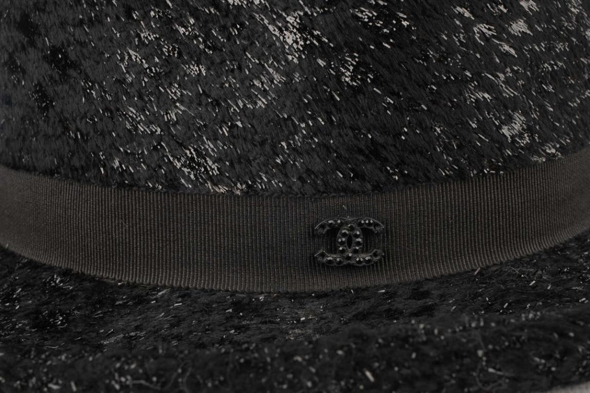Chanel Sequined Black Velvet Hat For Sale 4