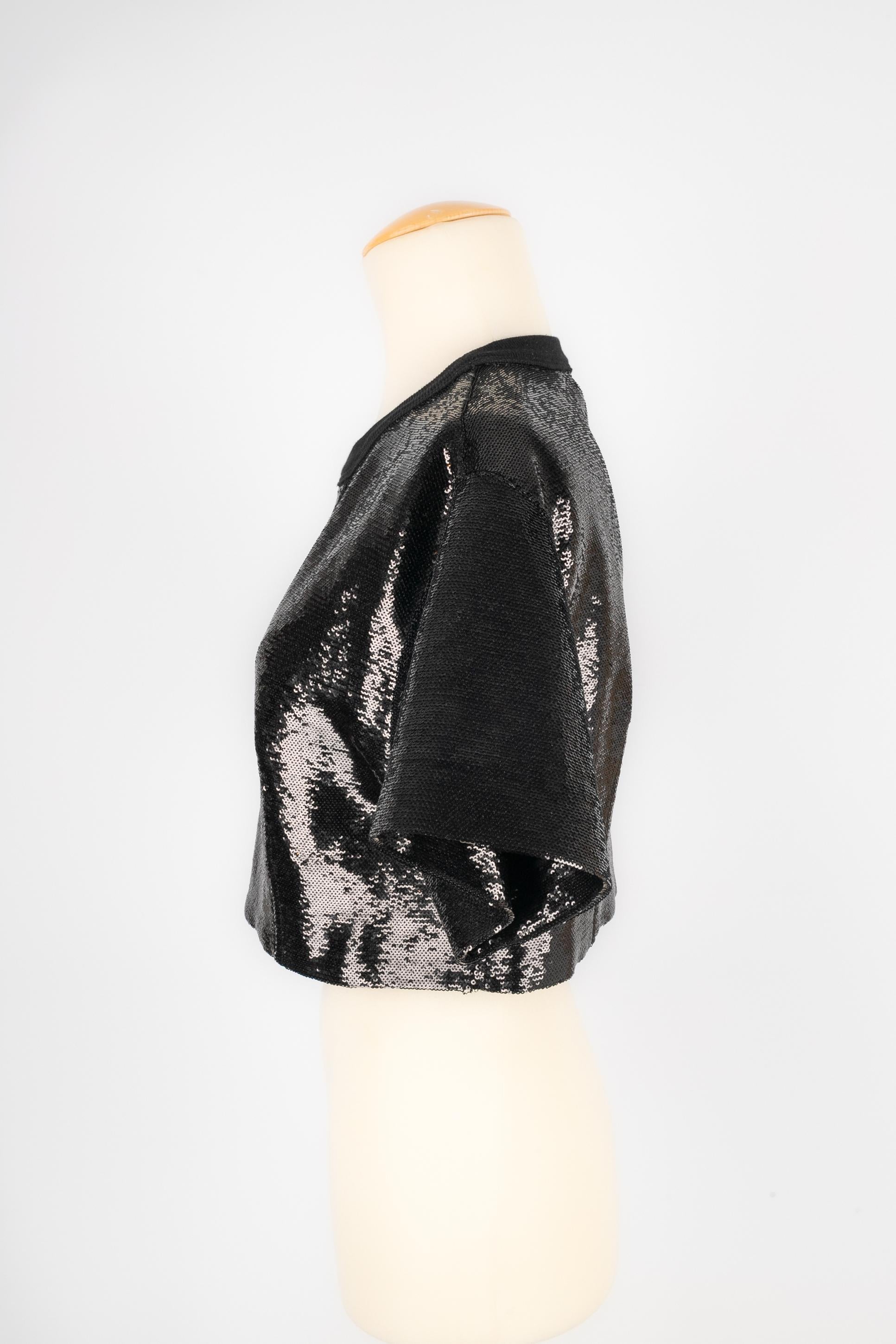 Nero Top con paillettes Chanel in vendita
