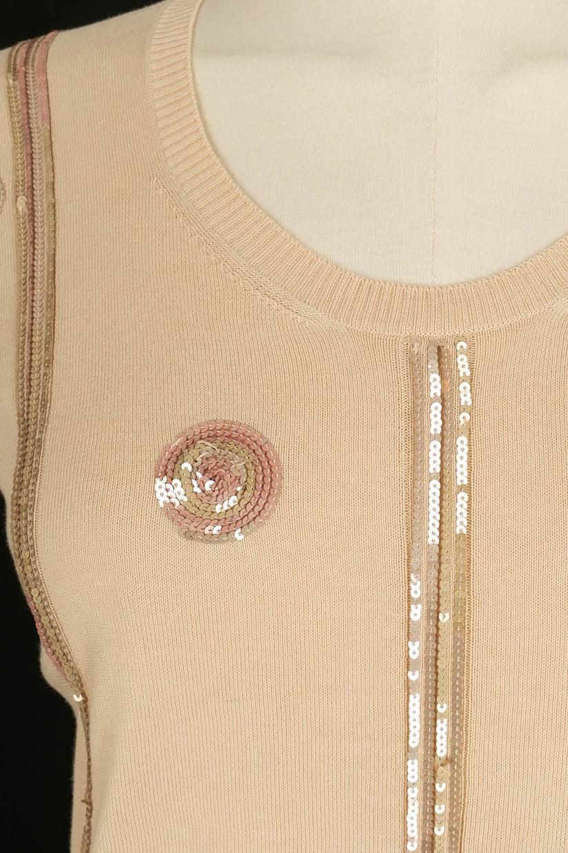 Women's Chanel Sequined Wool Top, Spring 2006 For Sale