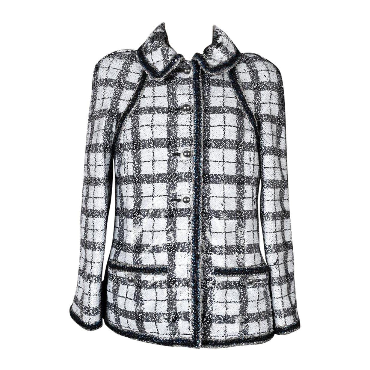Chanel Sequinned Jacket Edged with Braids, 2017 For Sale
