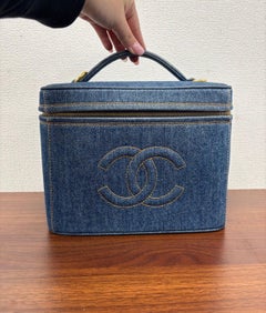 Chanel Series 4 Denim top handle vanity with crossbody strap