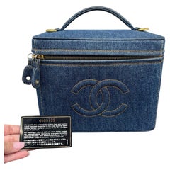 Chanel Series 4 Denim top handle vanity with crossbody strap
