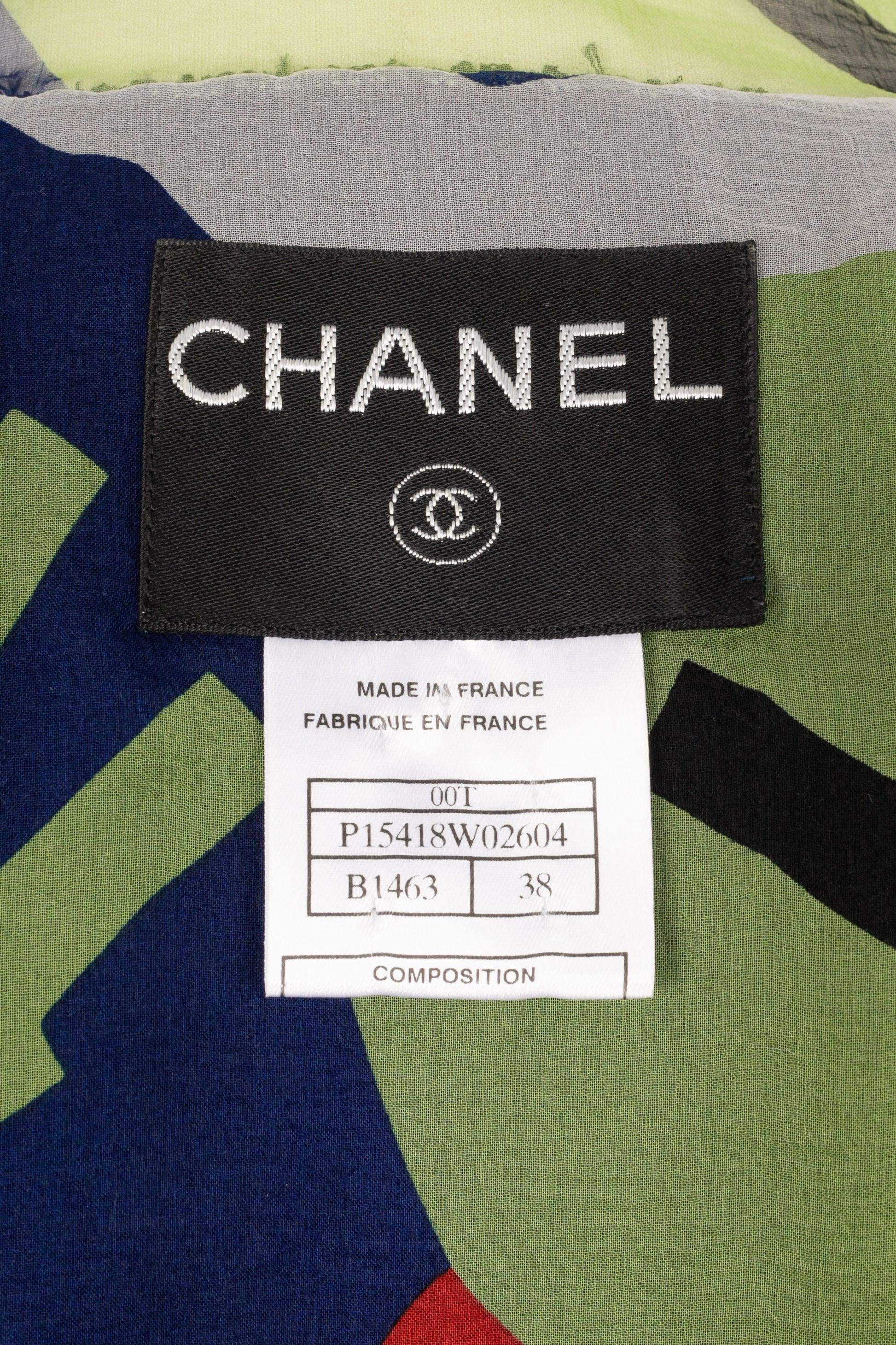 Chanel Set Composed of Black Wool Jacket Embroidered with Silk, 2000 For Sale 4