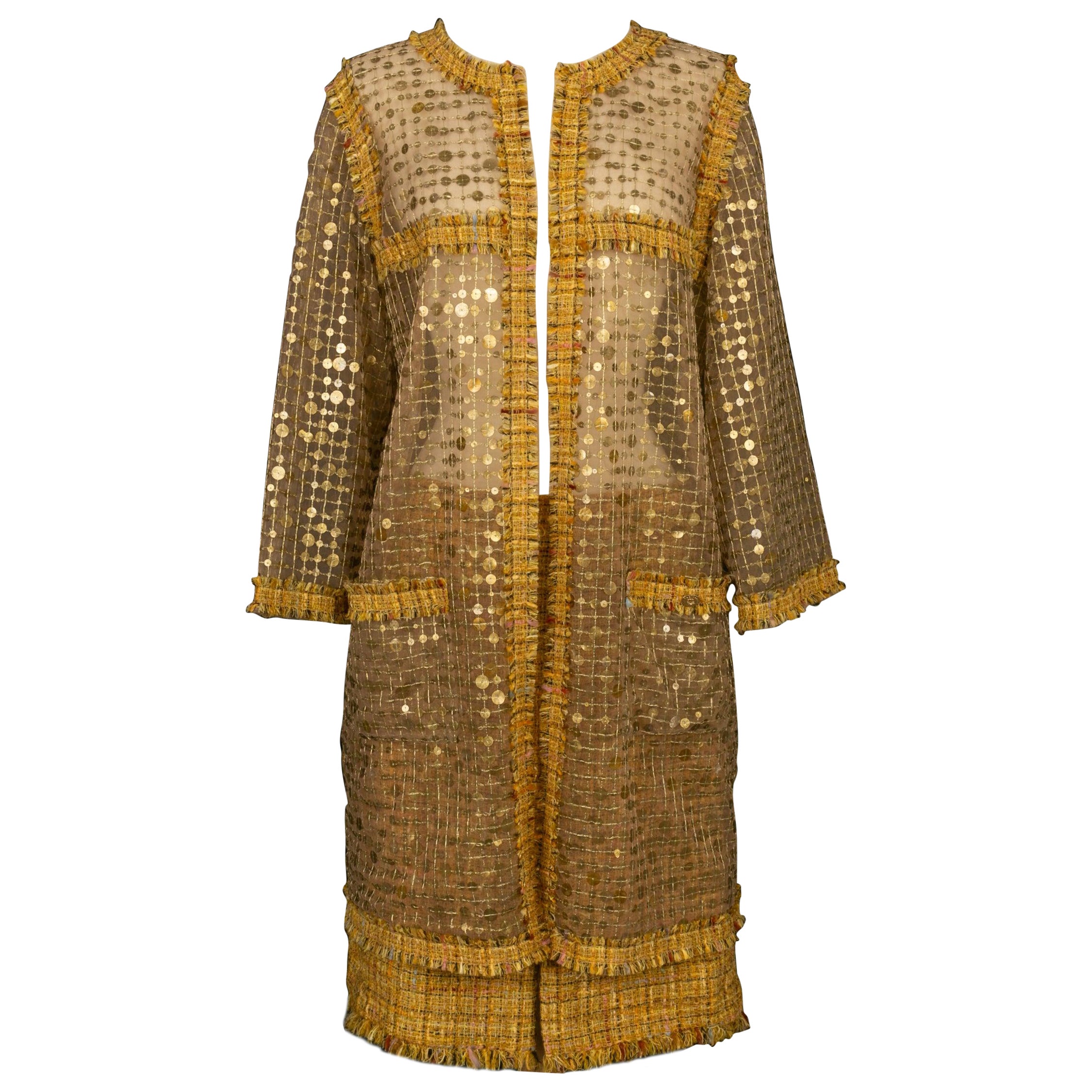 Chanel Set Composed of Long Transparent Ppen Jacket Sewn, 2011