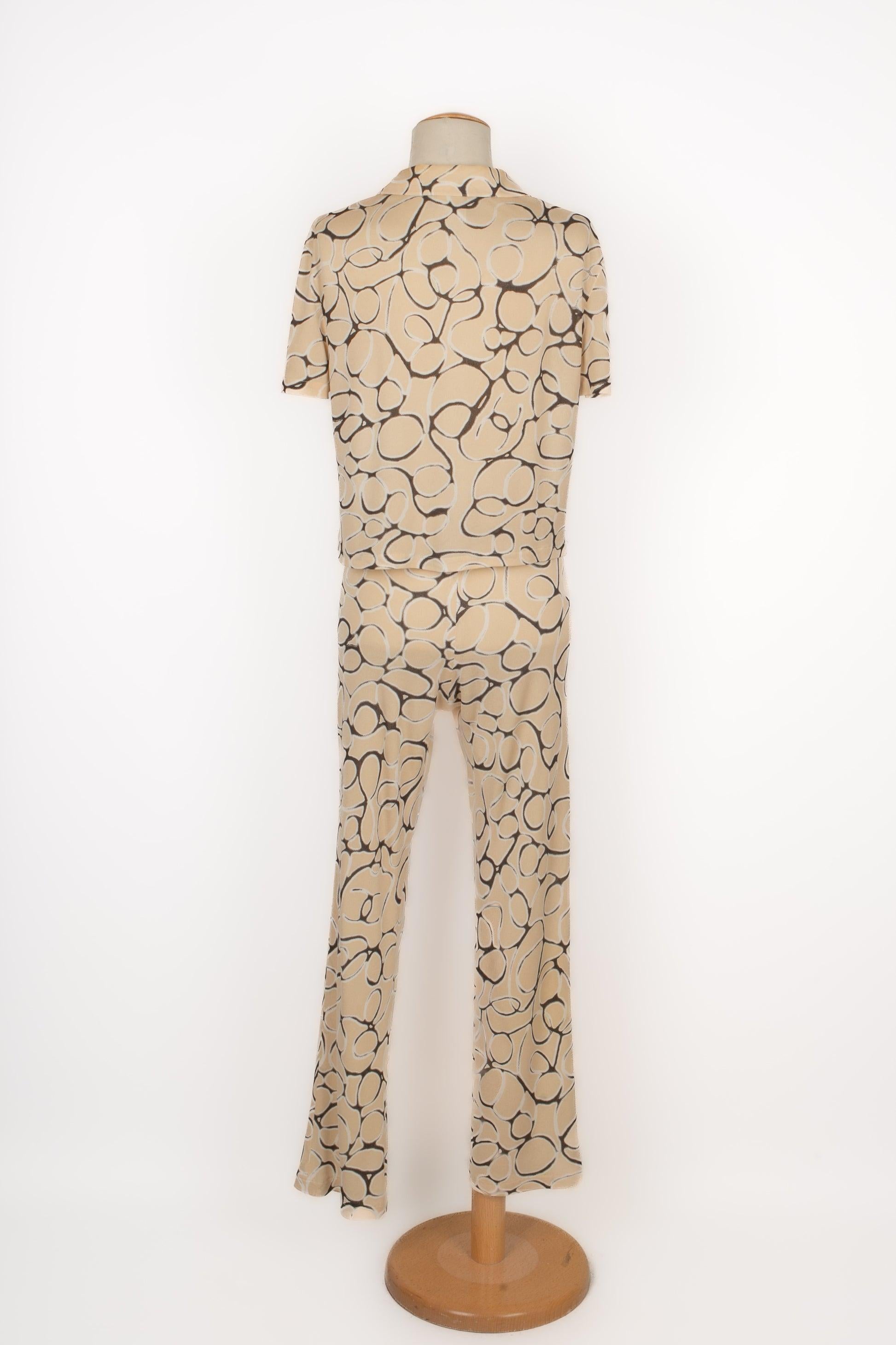 Beige Chanel Set of Blouse and Trousers, 1998