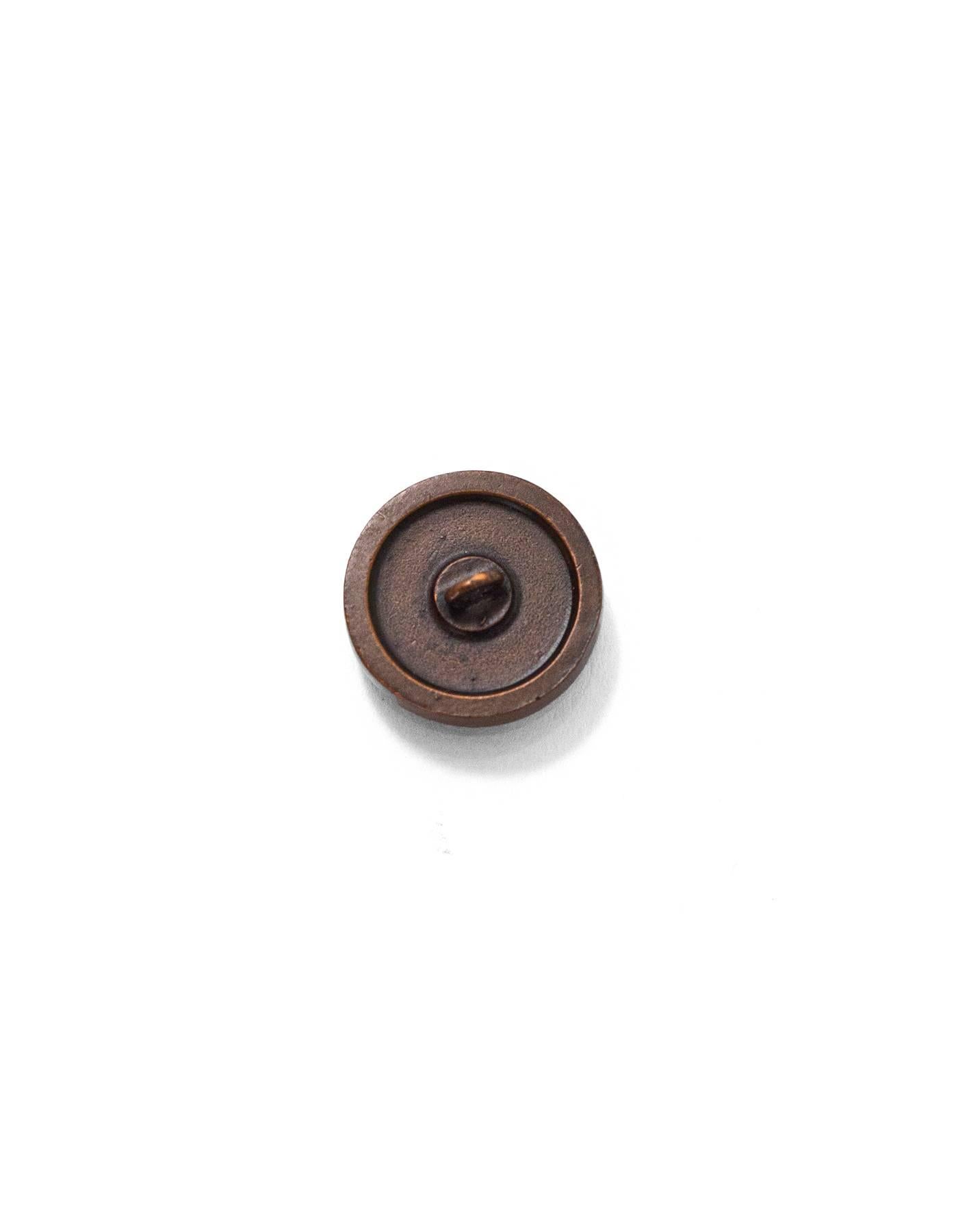 Black Chanel Set of Four 18/20mm Coppertone Textured CC Buttons