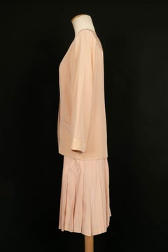 Chanel Set Top, Skirt and Pale Pink Silk Vest