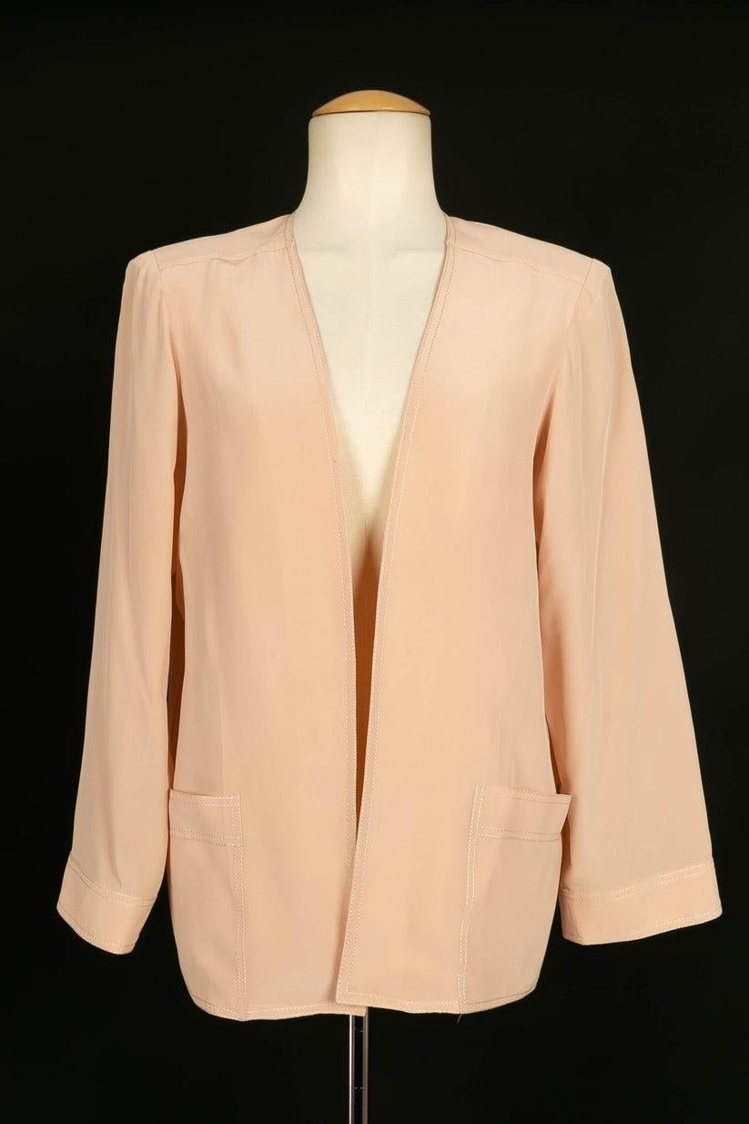 Women's Chanel Set Top, Skirt and Pale Pink Silk Vest