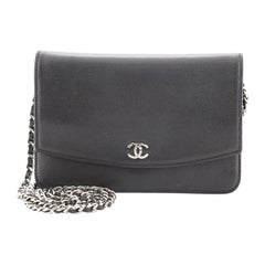 Chanel Sevruga Wallet on Chain Caviar