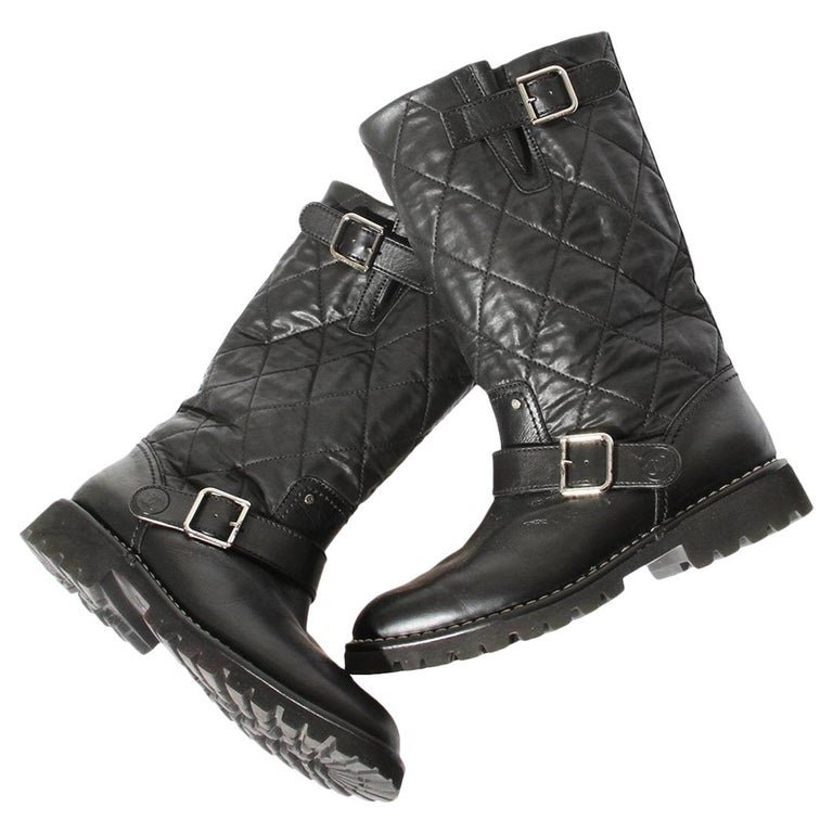 black pearl detail triple strap biker boot
