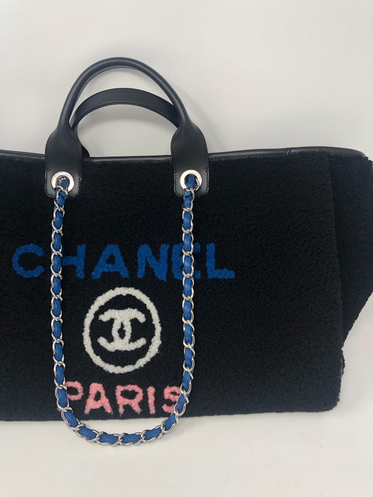 Chanel Shearling Deauville X Large Tote Bag at 1stDibs