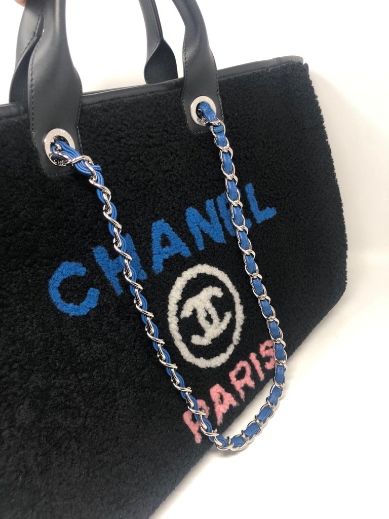 Chanel 2022 Shearling Large Deauville Shopping Tote