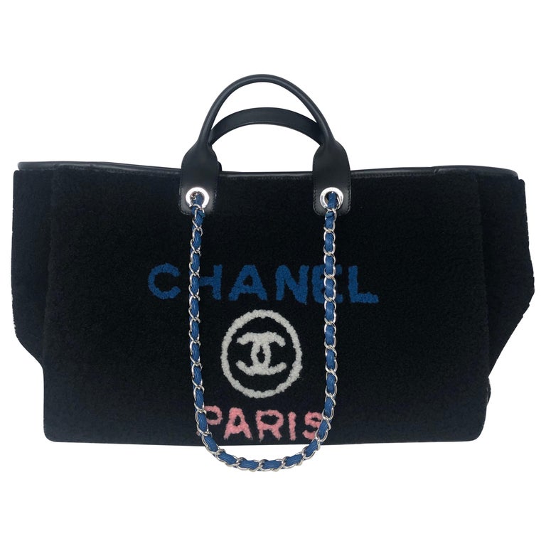 CHANEL Canvas Extra Large Deauville Tote Dark Grey 130189