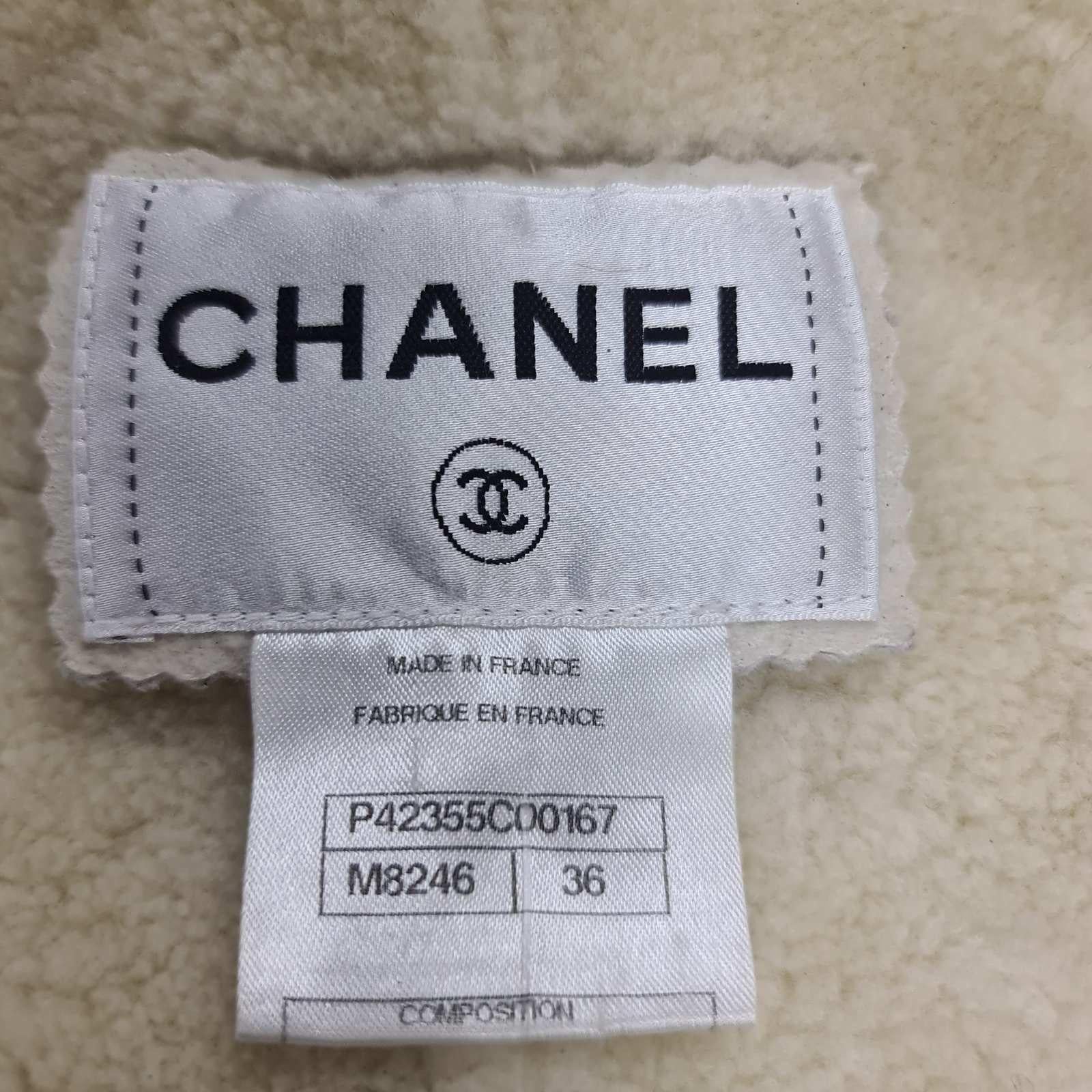 Chanel Shearling Leather CC Logo Buttons Jacket 3