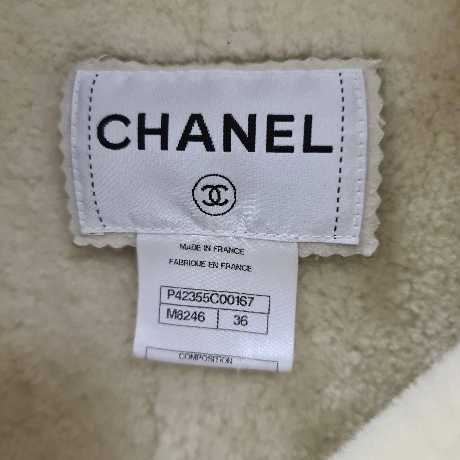 Chanel Shearling Leather CC Logo Buttons Jacket 1