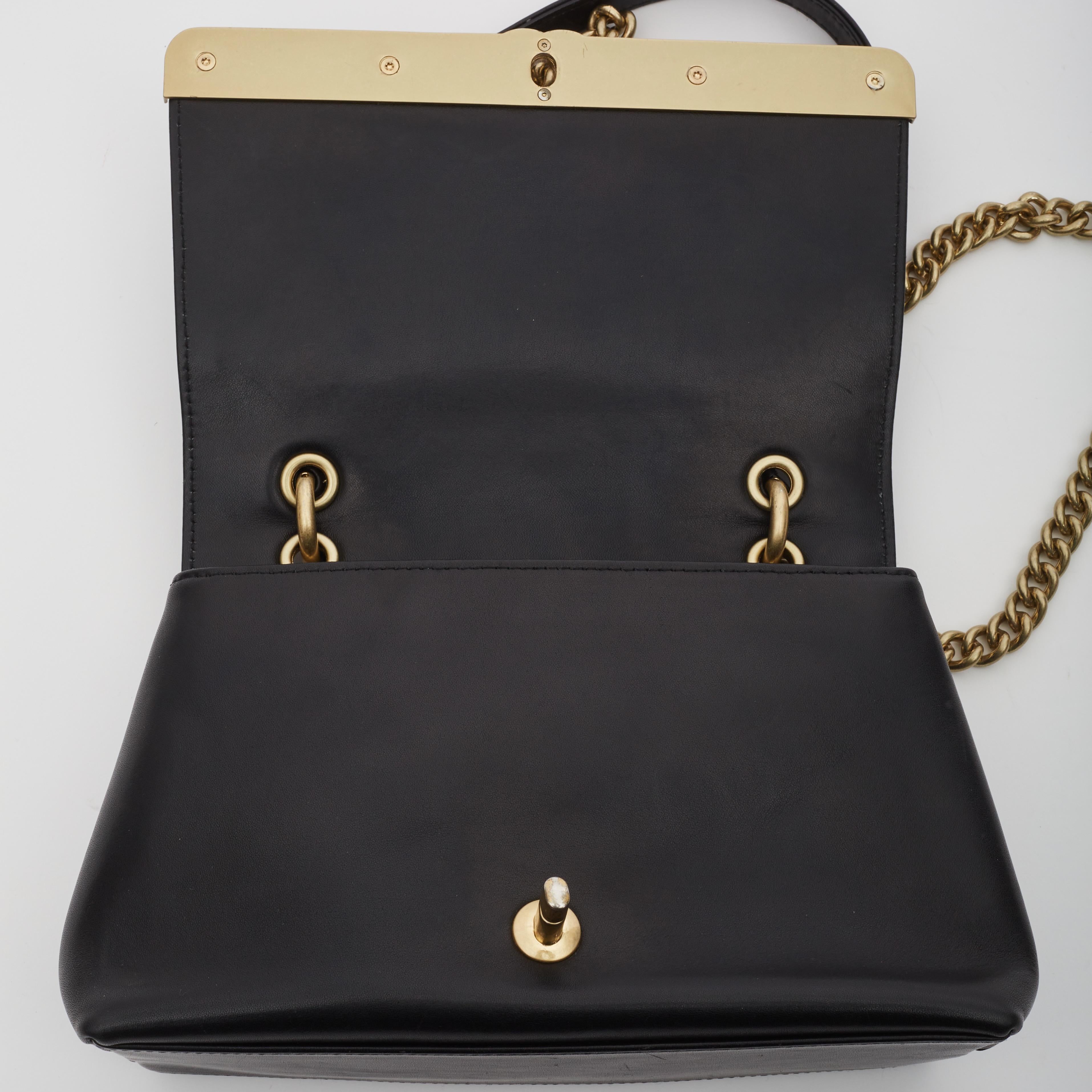 Chanel Sheepskin Black Chevron Stitched Chain Top Handle Flap Bag For Sale 3