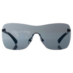 Chanel, Shield quilted sunglasses in blue
