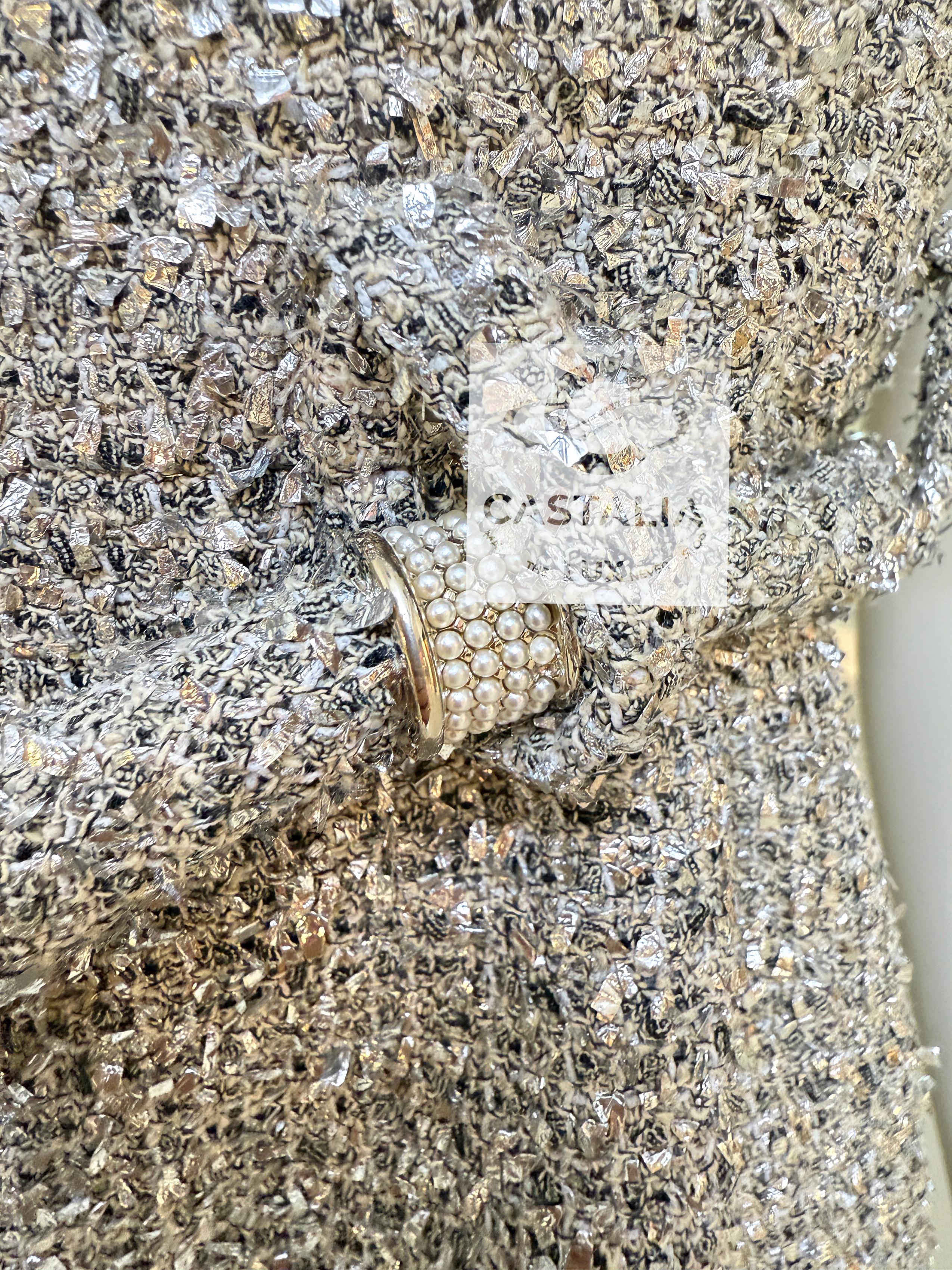 CHANEL Paris / Greece Tweed Belted Dress 36 FR For Sale 9