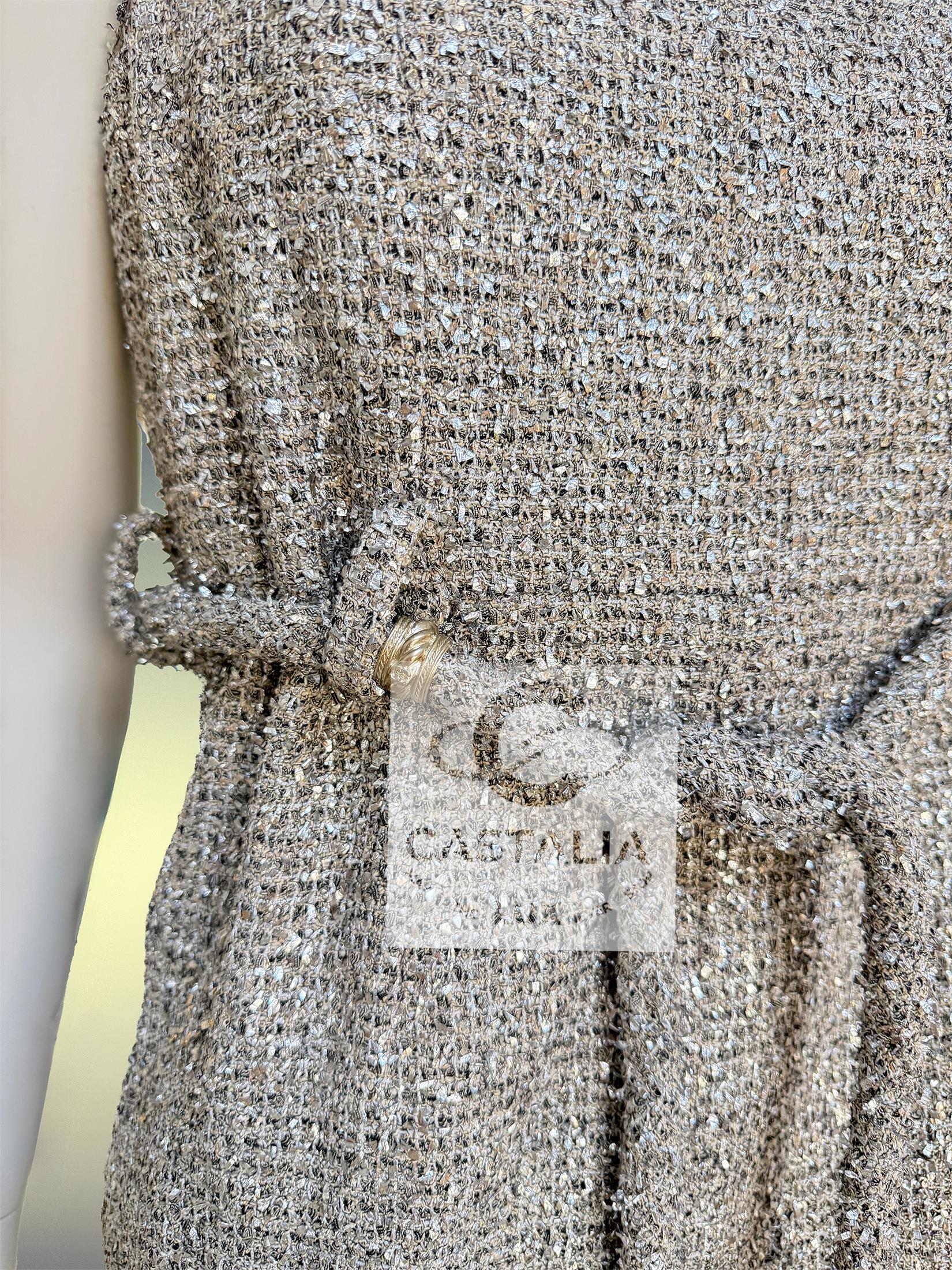 CHANEL Paris / Greece Tweed Belted Dress 36 FR For Sale 10