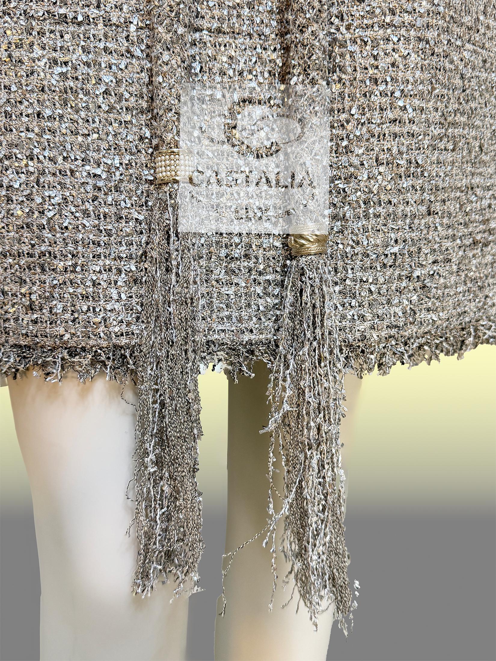 CHANEL Paris / Greece Tweed Belted Dress 36 FR For Sale 11