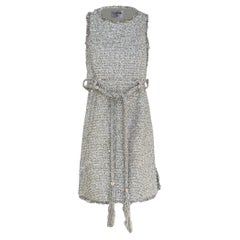 CHANEL Shimmer Lissage Tweed Belted Dress 36 FR