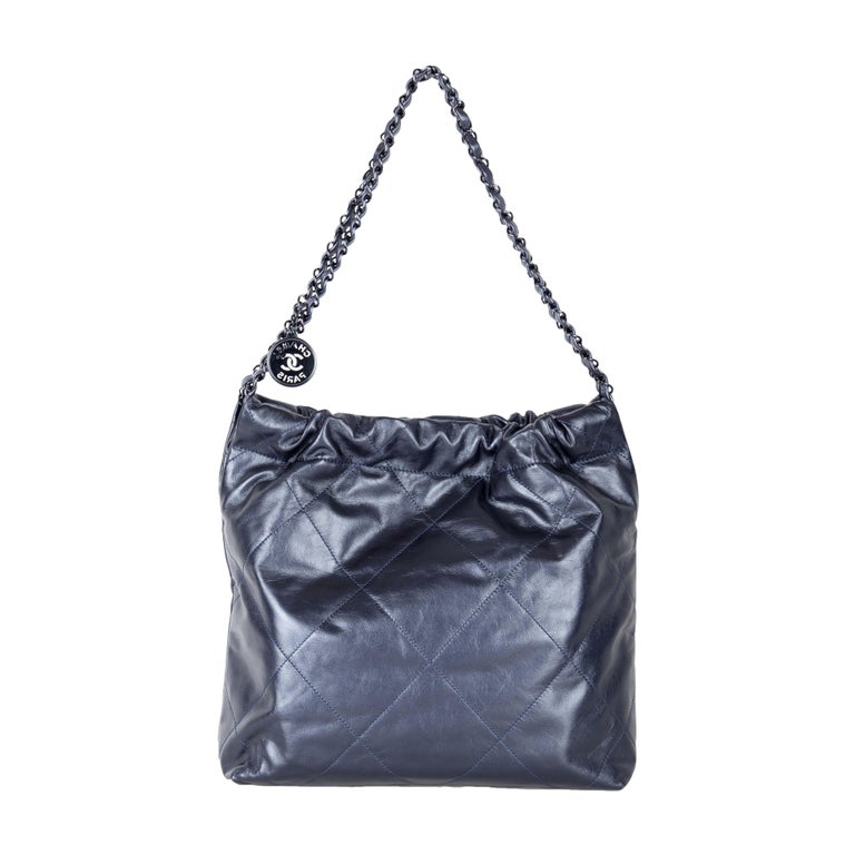 Chanel Shiny Calfskin Quilted Small Chanel 22 Ruthenium - '20s