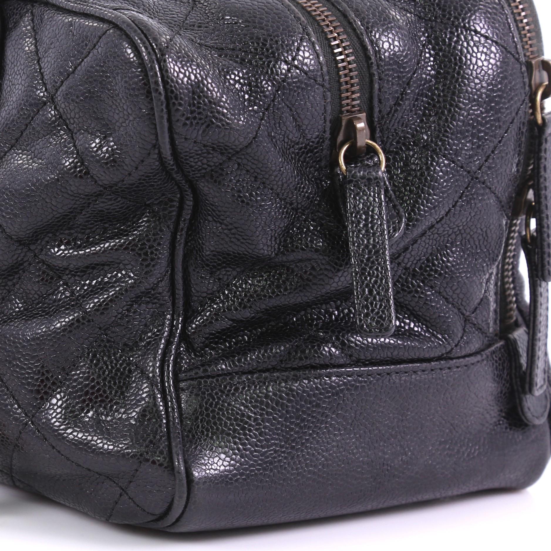 Chanel Shiva Bowler Bag Quilted Caviar 3