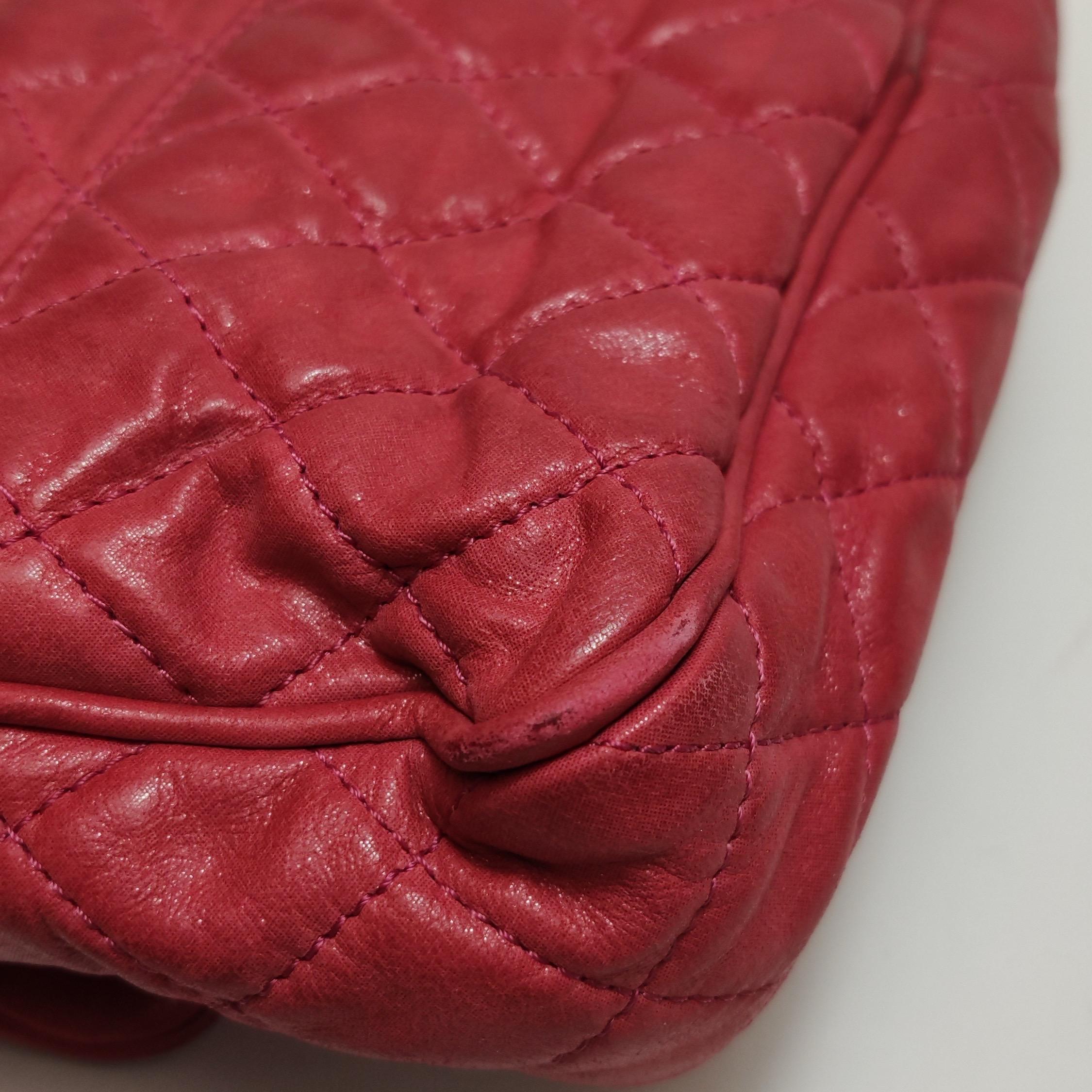 Sac à rabat Shiva rose vieilli cuir de veau vieilli argenté vieilli Chanel en vente 6