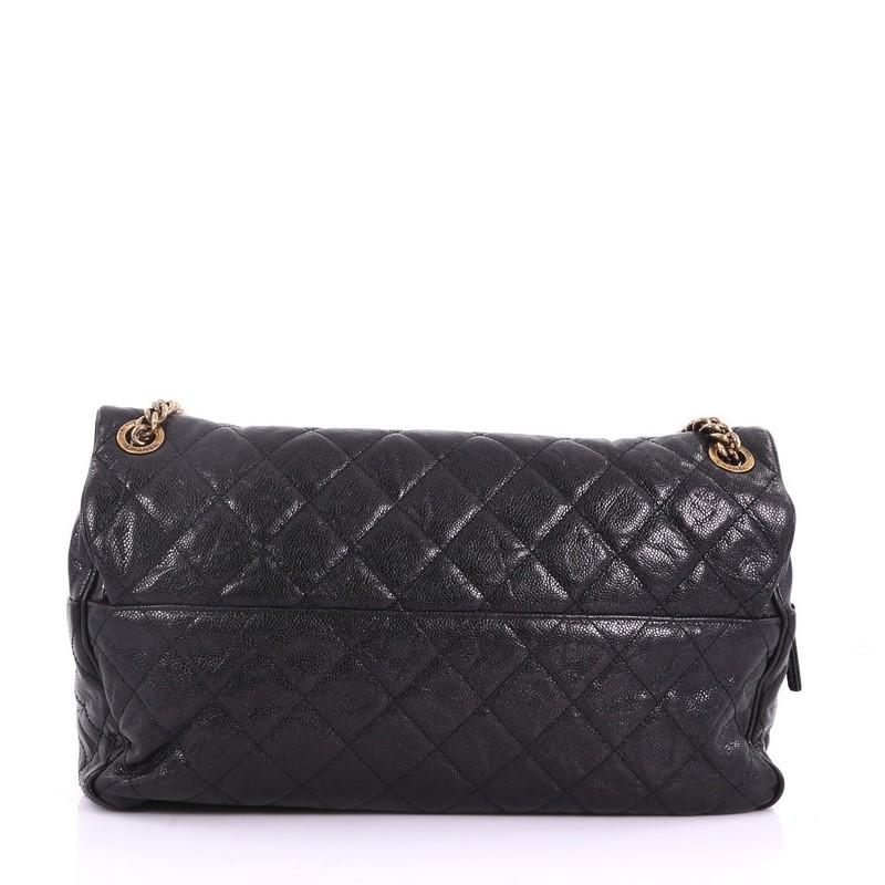 Chanel Shiva Flap Bag Quilted Glazed Caviar Maxi In Good Condition In NY, NY