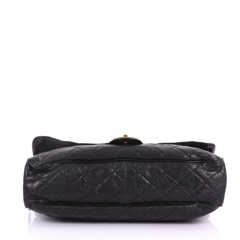 Women's or Men's Chanel Shiva Flap Bag Quilted Glazed Caviar Maxi
