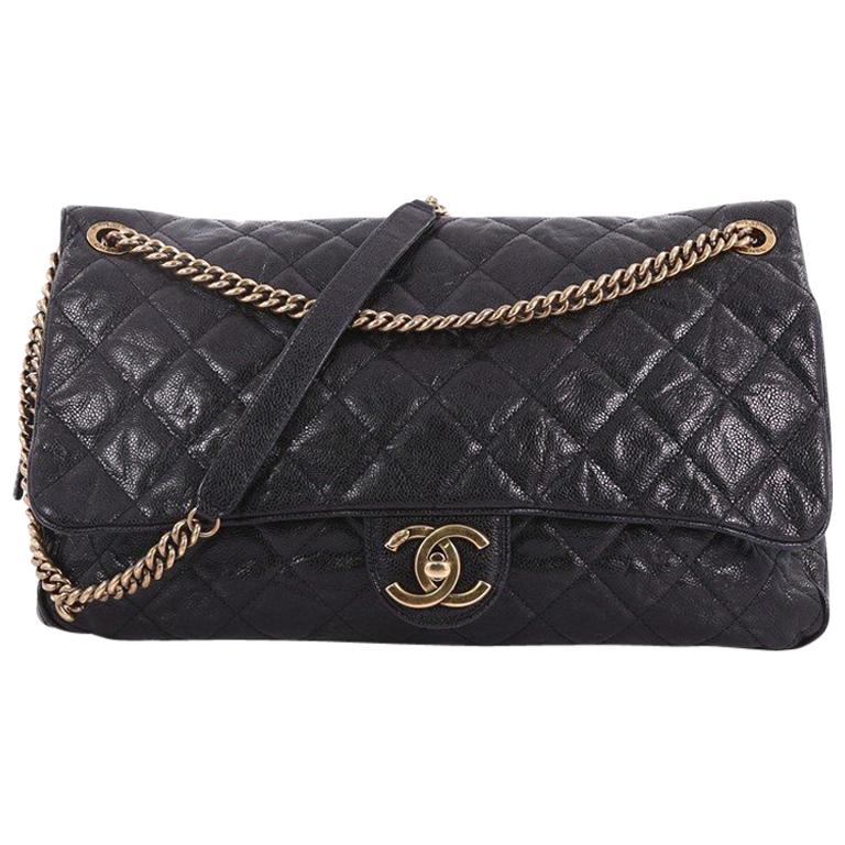 Chanel Vintage Chanel 9 Flap Brown Quilted Leather Shoulder Bag