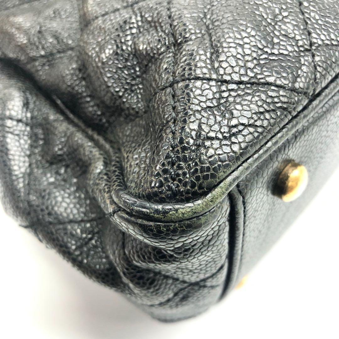Chanel Shiva Tote Black Quilted Shiny Caviar Leather Gold Hardware For Sale 7