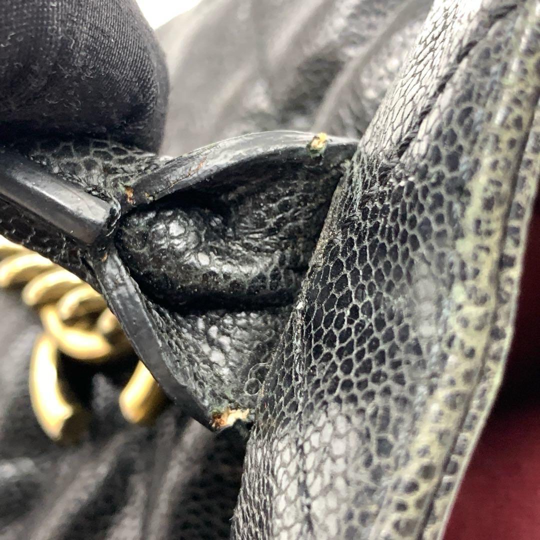 Chanel Shiva Tote Black Quilted Shiny Caviar Leather Gold Hardware For Sale 10