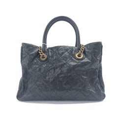 Chanel Shiva Tote Black Quilted Shiny Caviar Leather Gold Hardware