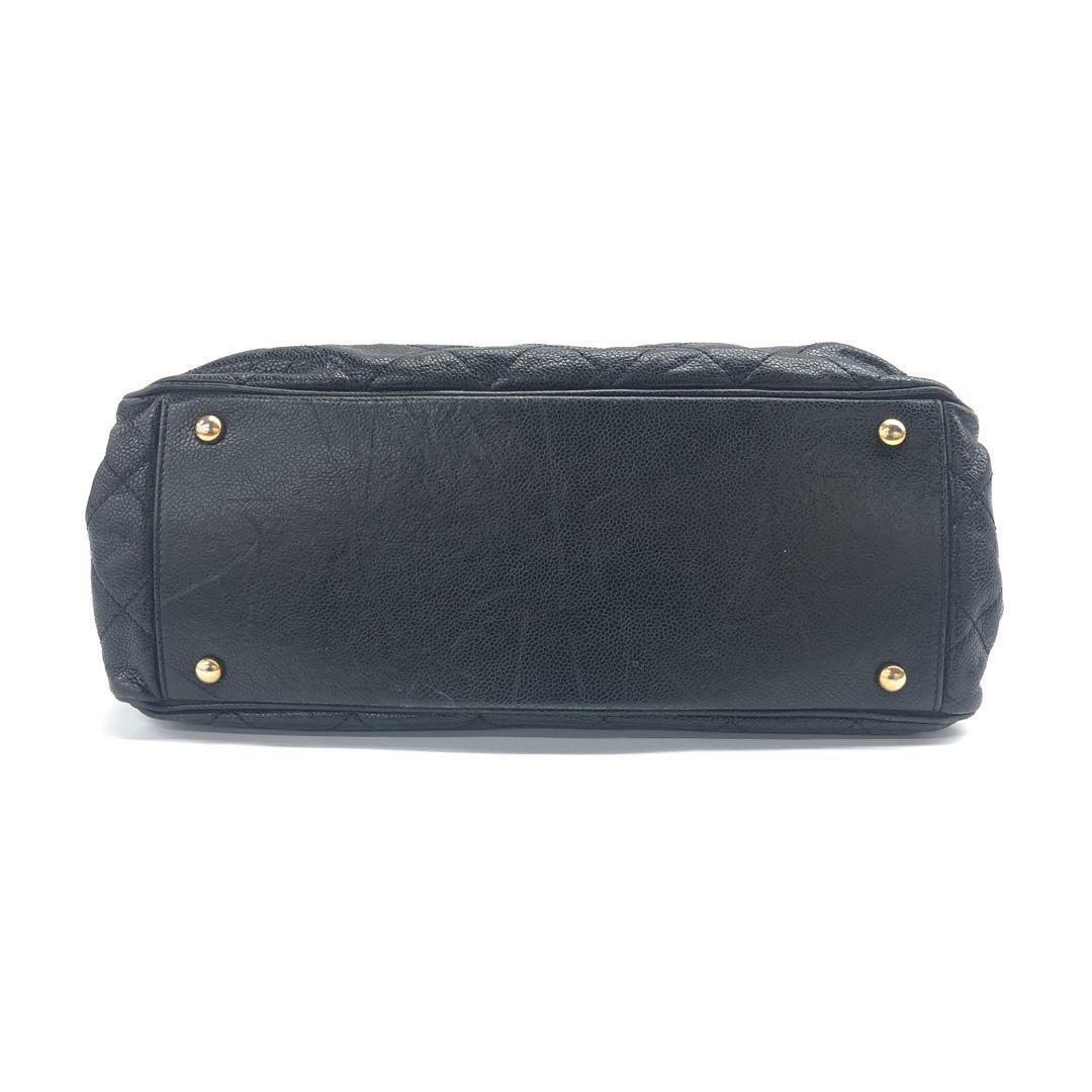 Chanel Shiva Tote Black Quilted Shiny Caviar Leather Gold Hardware For Sale 1