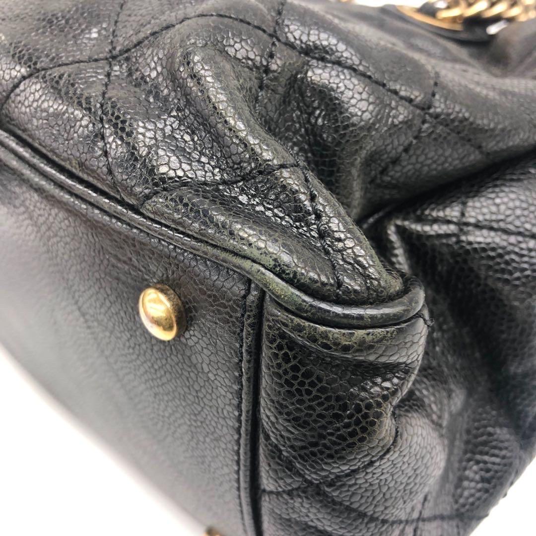 Chanel Shiva Tote Black Quilted Shiny Caviar Leather Gold Hardware For Sale 3