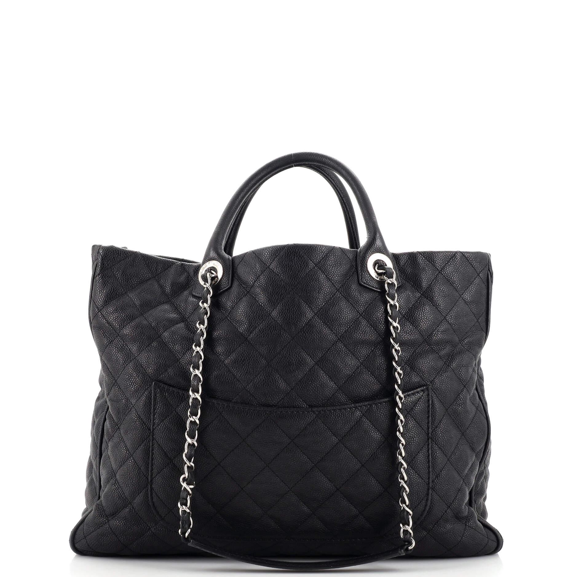 Women's Chanel Shiva Tote Quilted Caviar Large