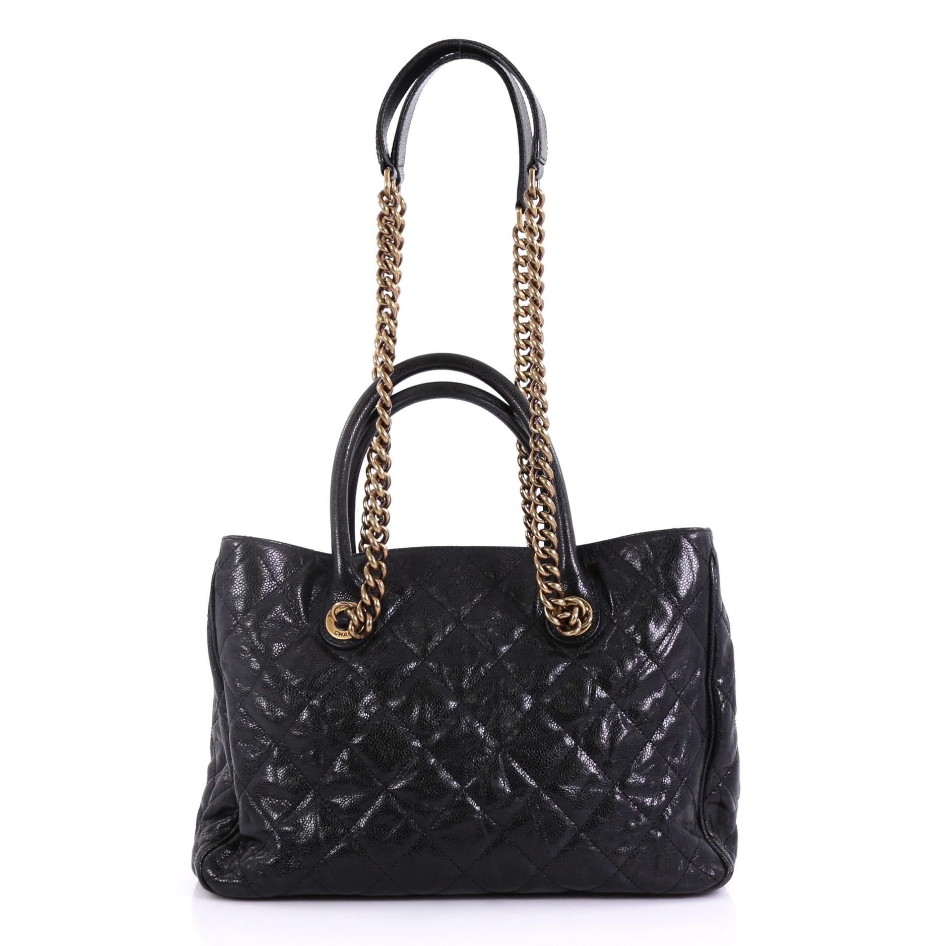Chanel Shiva Tote Quilted Caviar Medium In Good Condition In NY, NY