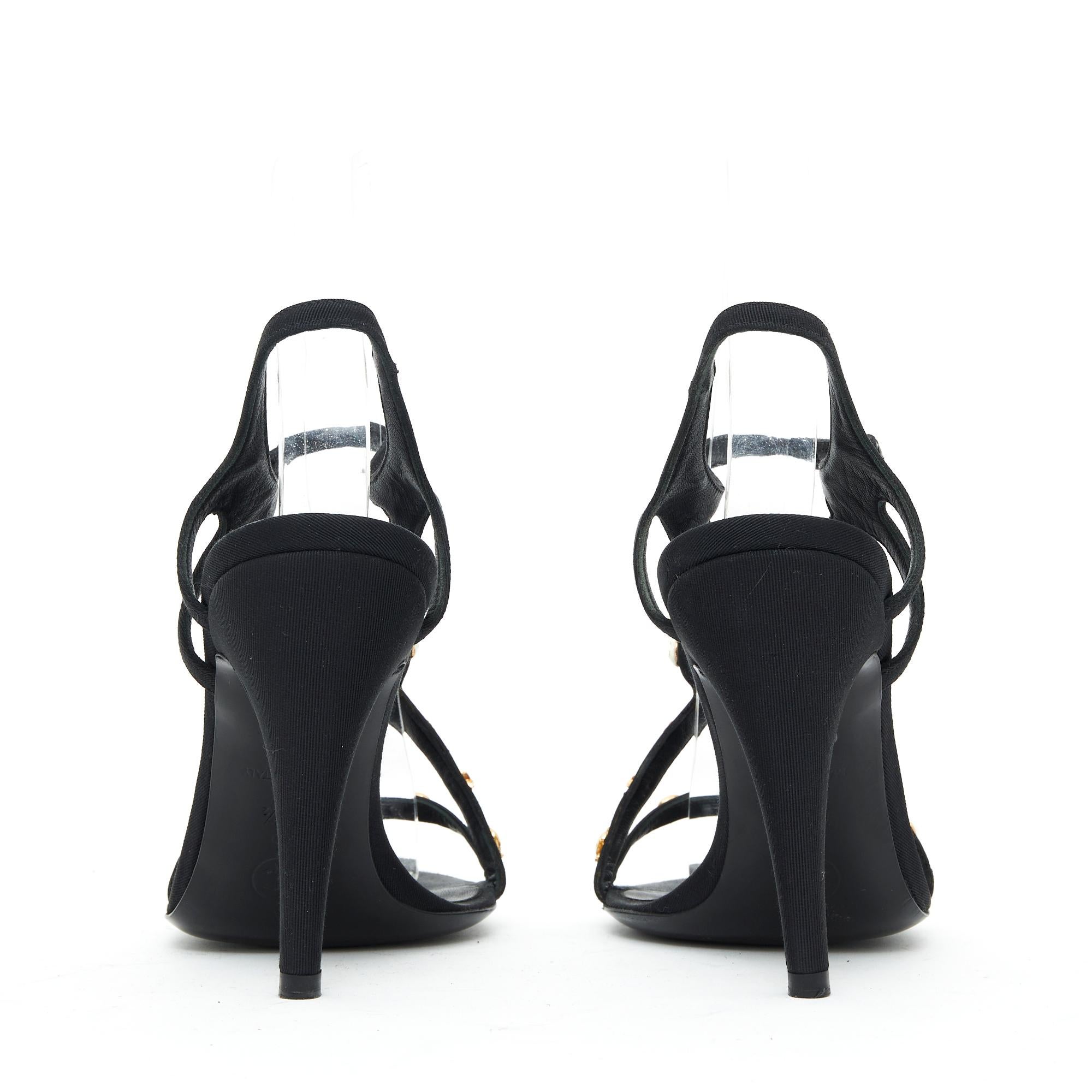 Women's or Men's Chanel Shoes Heels EU37.5 Black Canvas Icons New