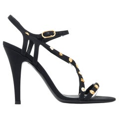 Chanel Shoes Heels EU37.5 Black Canvas Icons New