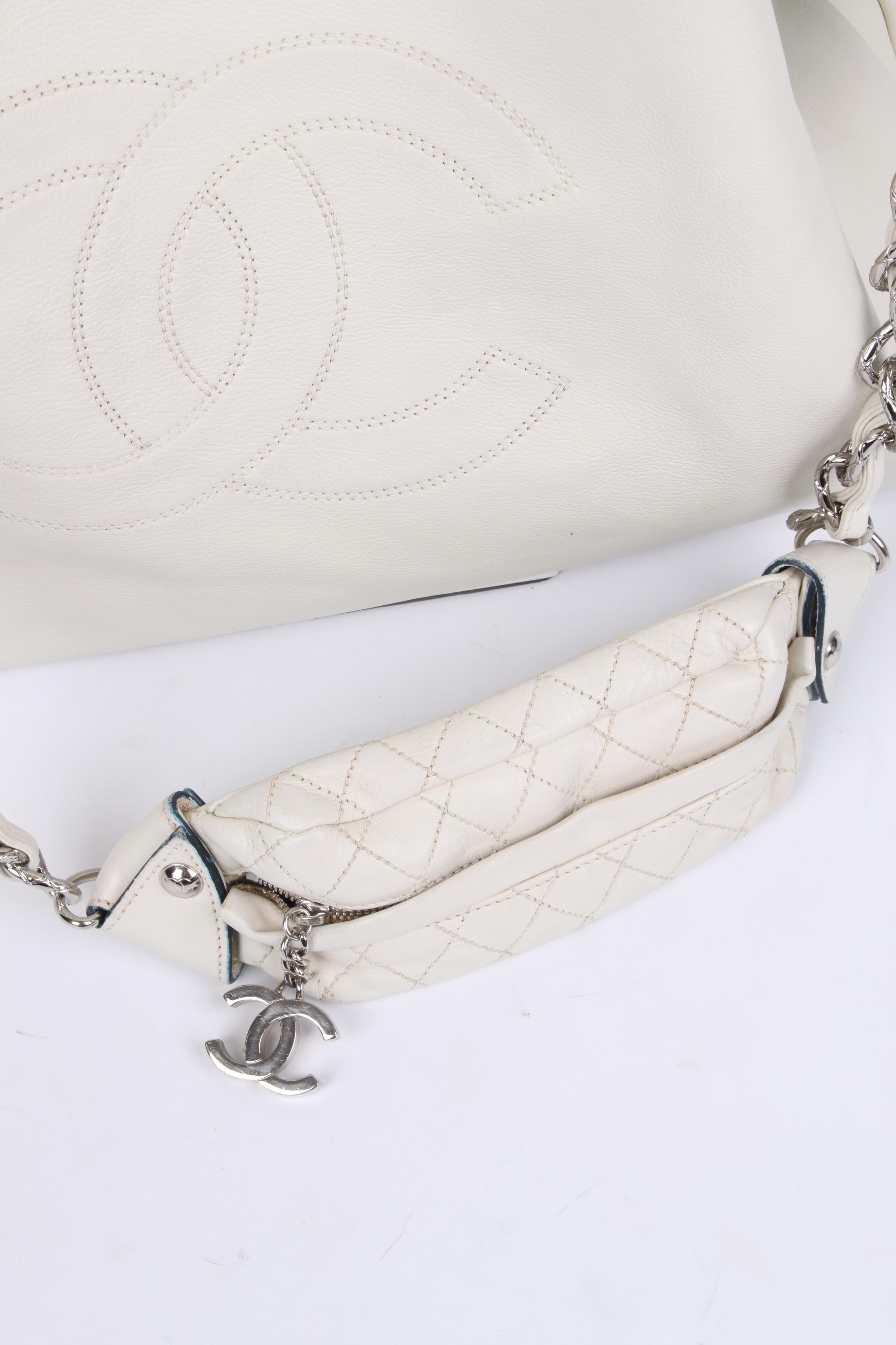 Beige Chanel Shopper Bag - off-white For Sale