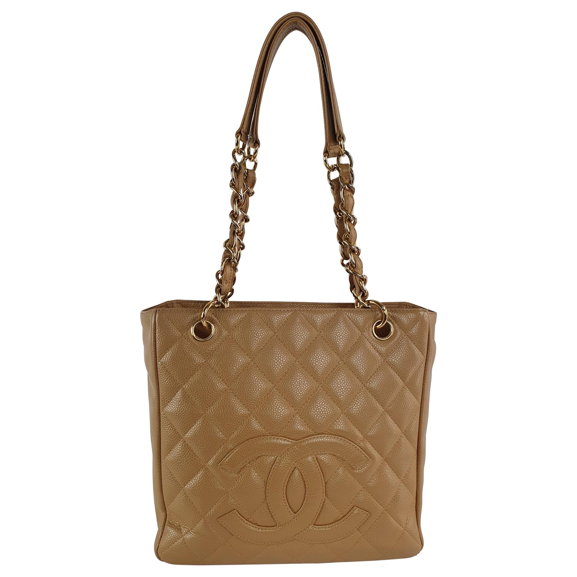 Chanel, Shopping bag in brown leather For Sale