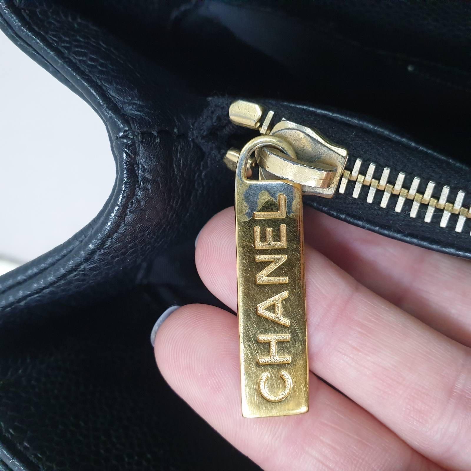 Chanel Shopping GST Schwarze gesteppte Einkaufstasche aus genarbtem Leder 6