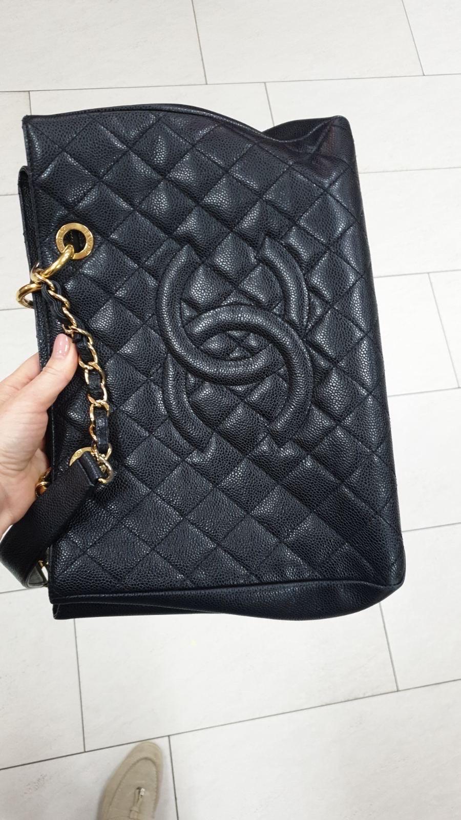 Chanel Shopping GST Black Quilted Grained Leather Shopping Bag  7